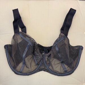 EU 70J Sheer Grey Underwire Bra